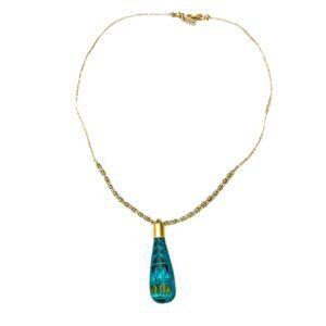 Collar con GOTA de madera tallada y pintada