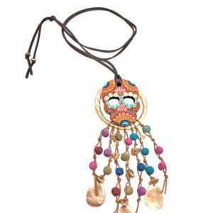 Collar Largo Calavera hecho a mano pieza única