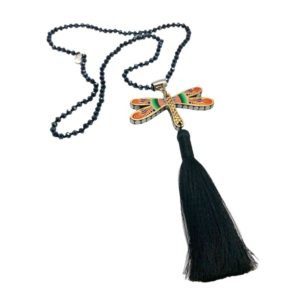 Collar largo Libélula hecho a mano pieza única mexican boho