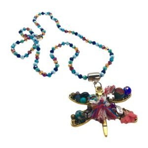 Collar largo Libélula hecho a mano pieza única mexican boho