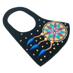 Cubre bocas Atrapasueños pintado a mano