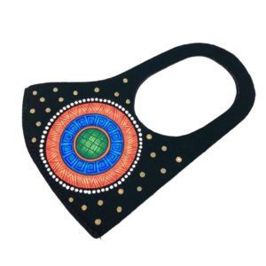 Cubre bocas Mandala pintado a mano