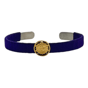 Pulsera chakra “Sahasrara” bordada en morado morado de acero inoxidable