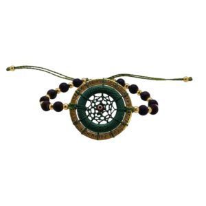 Pulsera con atrapasueños tejido a mano