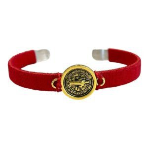 Pulsera de acero inoxidable bordada con San Benito