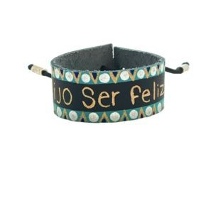 Pulsera de piel pintada “Elijo ser feliz”