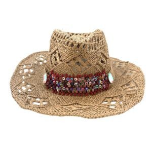 Sombrero Country flex camel con lentejuela