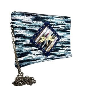 Bolsa de lana estilo boho con libélula