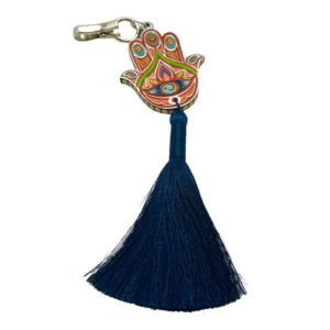 Bolsero con HAMSA de madera pintado a mano