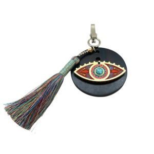 Bolsero con ojo de madera pintado a mano