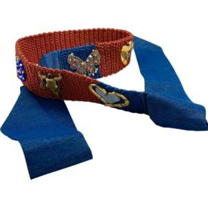 Cinturón unitalla hecho a mano pieza única mexican boho bicolor